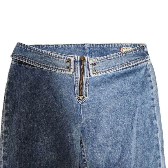 Levis Vintage Y2K RARE HTF Red Tab Sz 7 Groovy Zipper Flare Jeans - Picture 2 of 15